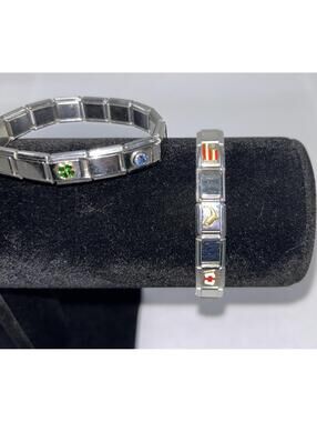 Zoppini bracelet 15 links, 3 zoppini charms, + 18 unbranded links & 5 charms